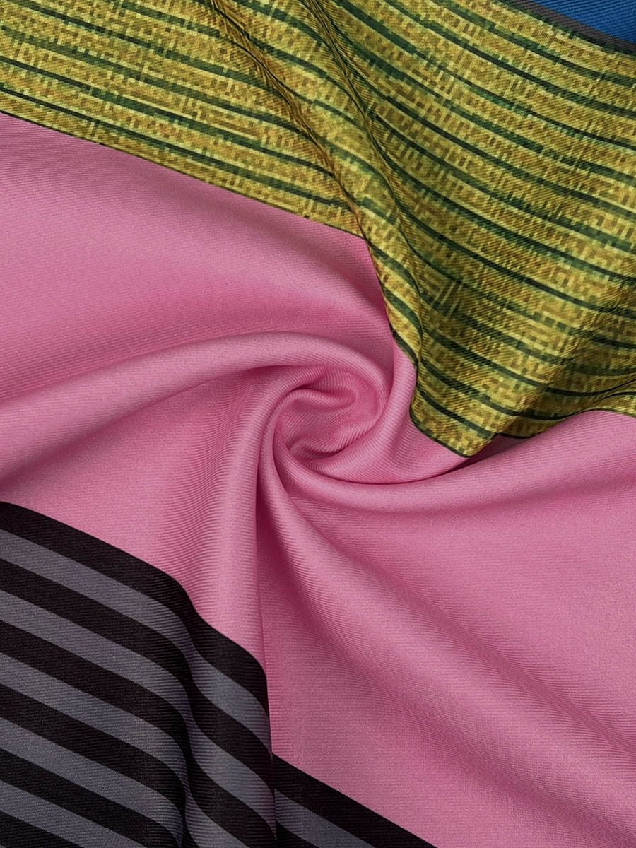 Pantalon ample imprimé rayé décontracté à jambes larges, à cordon de serrage, couleur contrastée