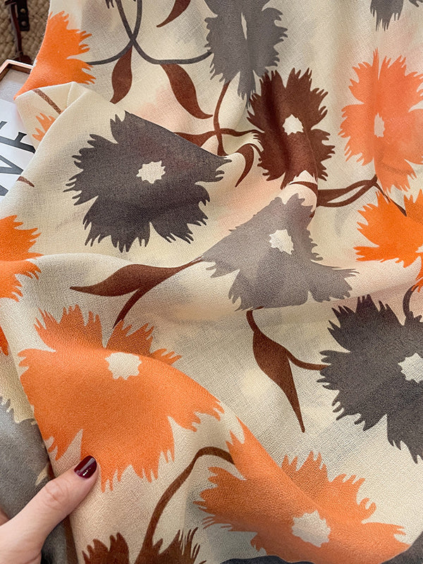 Écharpe vintage, à imprimé floral