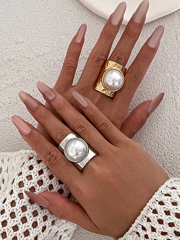 Bague géométrique brillante