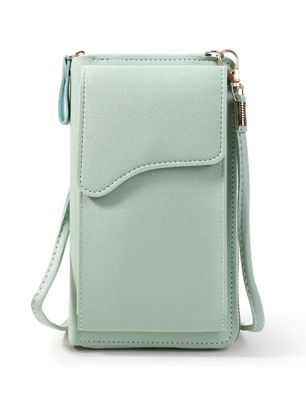 Sac à bandoulière simple en PU de couleur unie