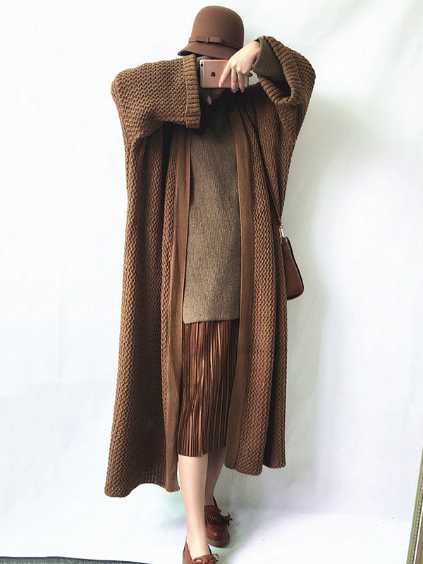 Cardigan en tricot à fil épais, ample, surdimensionné, couleur unie, urbain, manteaux
