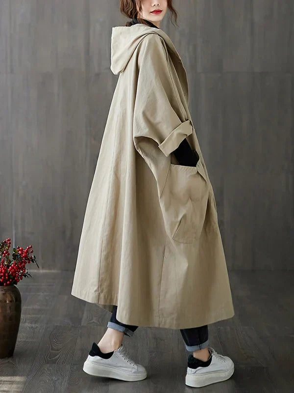Trench-coat avec capuche pour femmes
