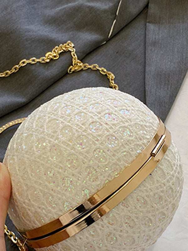 Sac à main géométrique brillant à chaîne, à strass