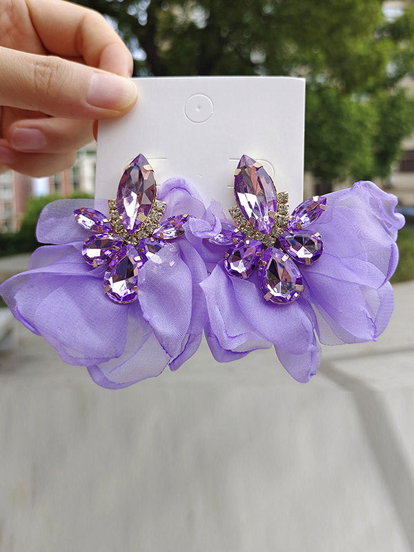 Boucles d'oreilles pendantes en forme de fleur