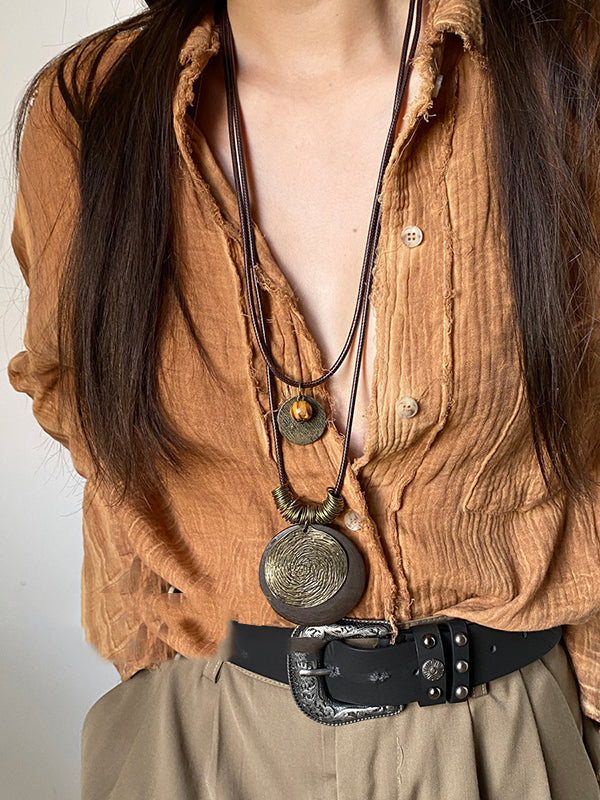 Collier géométrique à double rang