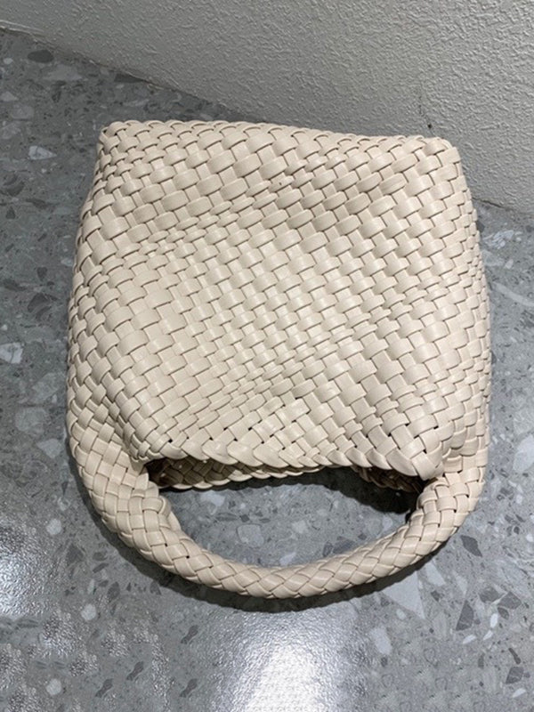 Sac à main tressé couleur unie