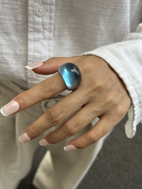 Bague géométrique transparente