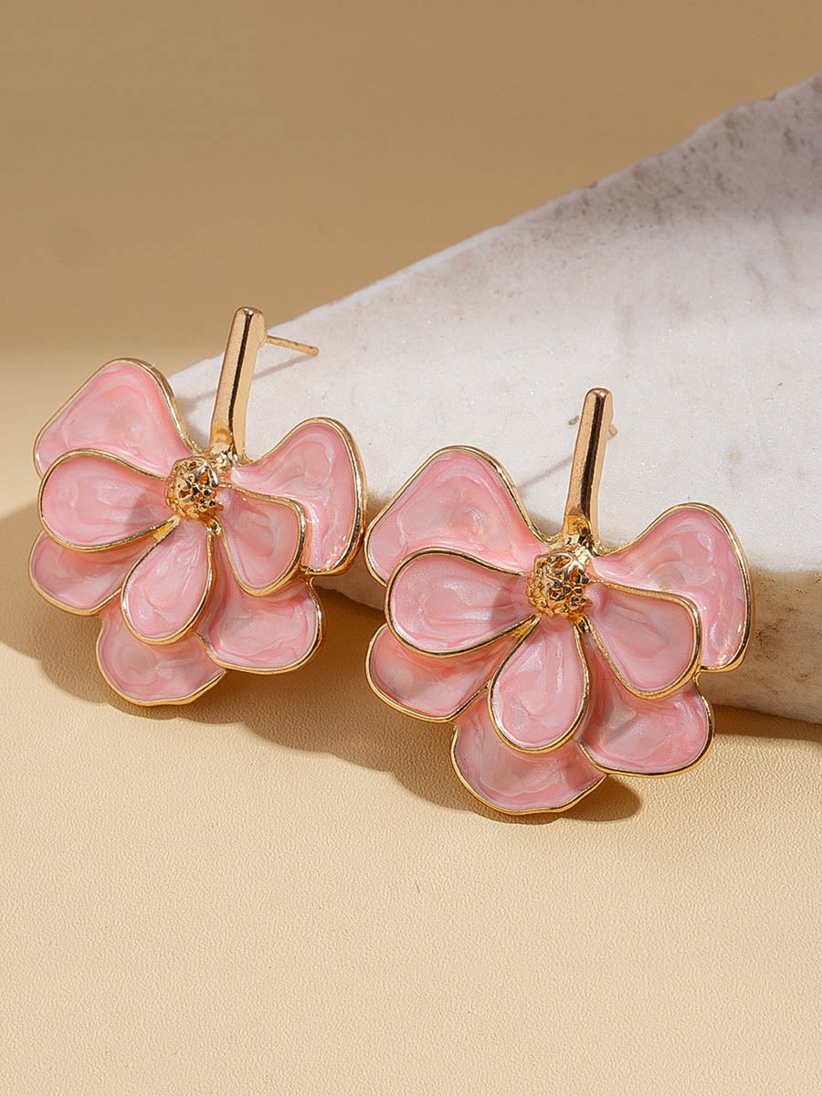 Boucles d'oreilles pendantes en forme de fleur