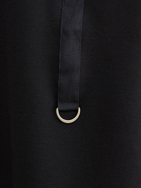Sweat-shirt ample original à manches longues avec fermeture éclair irrégulière