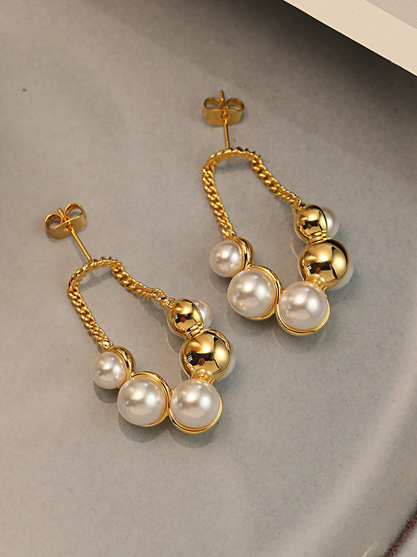 Boucles d'oreilles pendantes géométriques à chaîne