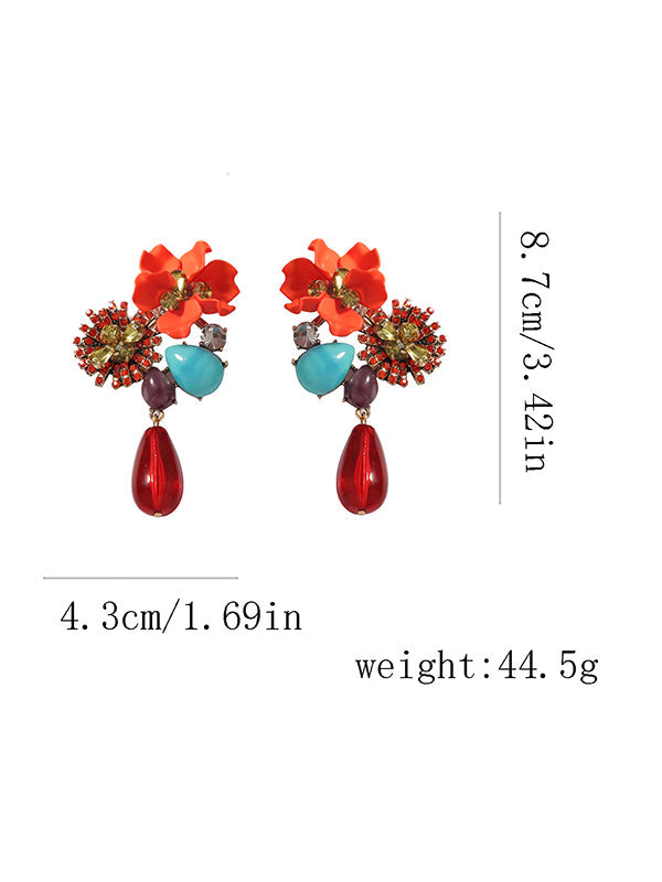 Boucles d'oreilles géométriques en forme de fleur, en forme de goutte