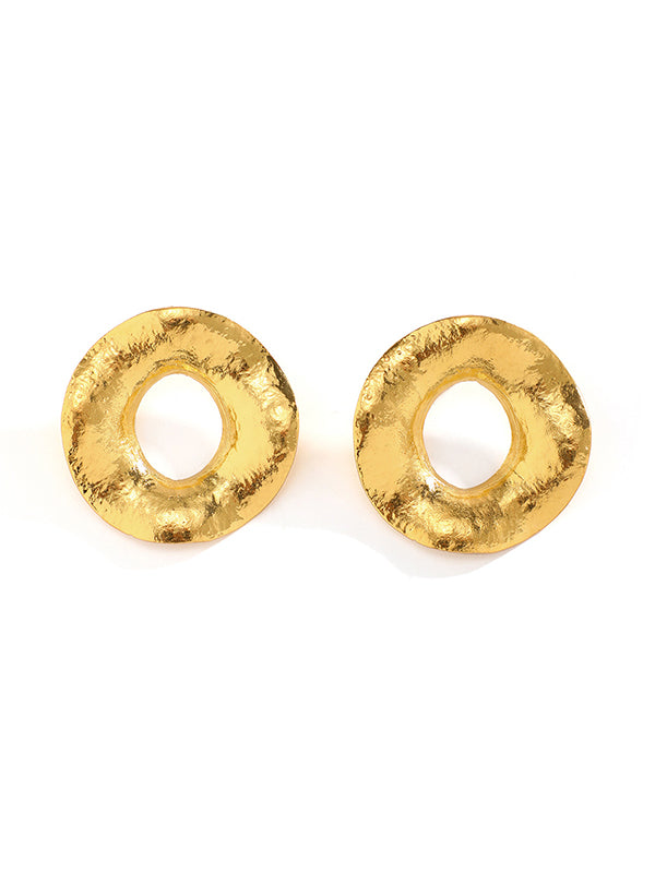 Boucles d'oreilles pendantes géométriques ajourées couleur unie