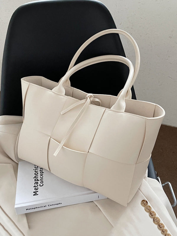 Sacs à bandoulière tissés à empiècements de couleur unie