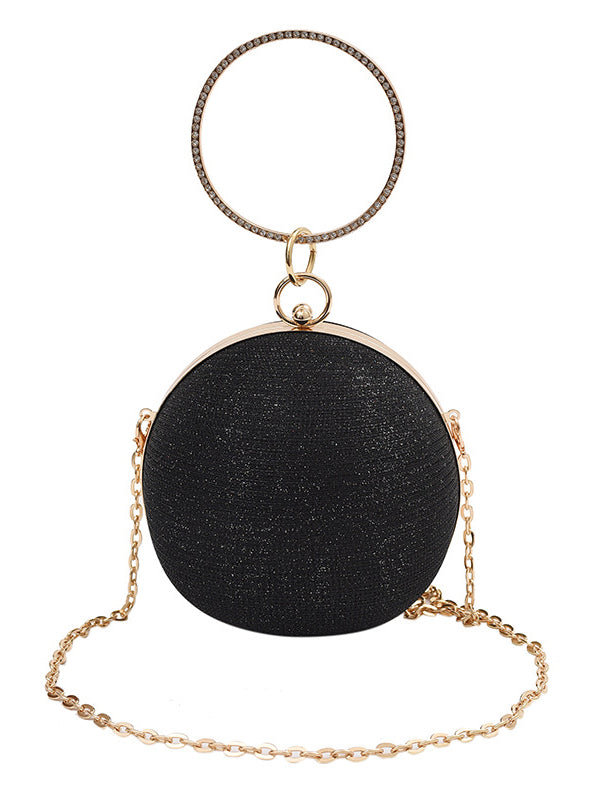 Sac à main géométrique brillant à chaîne