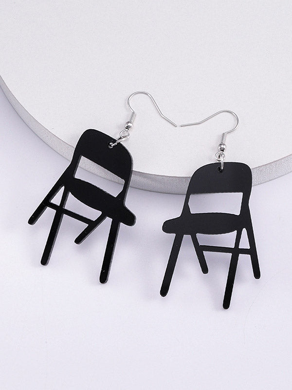 Boucles d'oreilles pendantes géométriques couleur unie