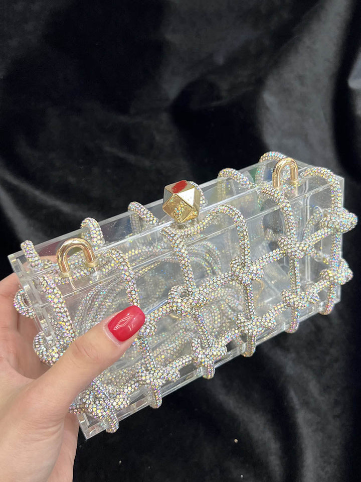 Sac besace brillant géométrique