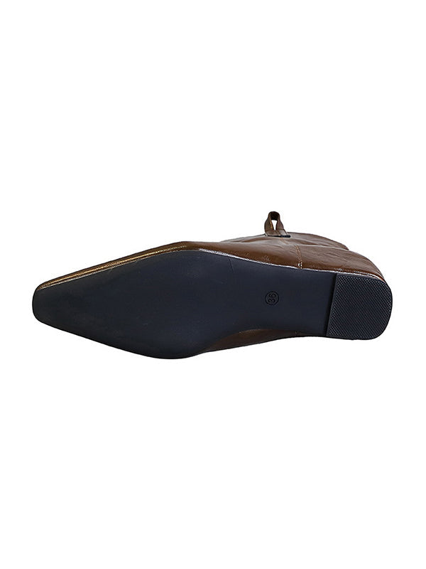 Chaussures à bout pointu, à empiècements, couleur unie