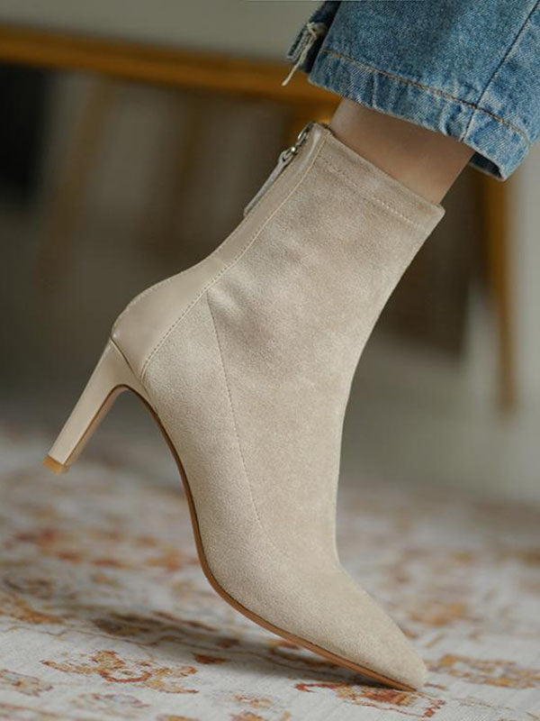 Bottes à fermeture éclair à bout pointu et à empiècements Bottes chaussettes