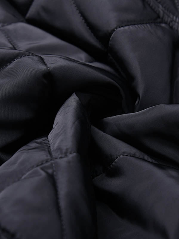 Manteau rembourré à manches longues, ample, à carreaux, couleur unie, à empiècements, noué, sans col, vêtements d'extérieur