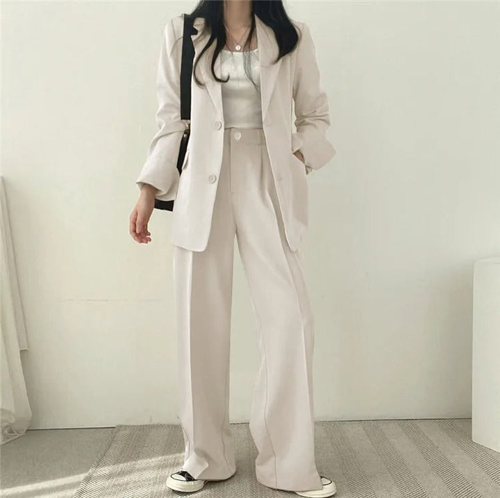 Costume Pantalon Femme Coupe Loose Blazer Baggy