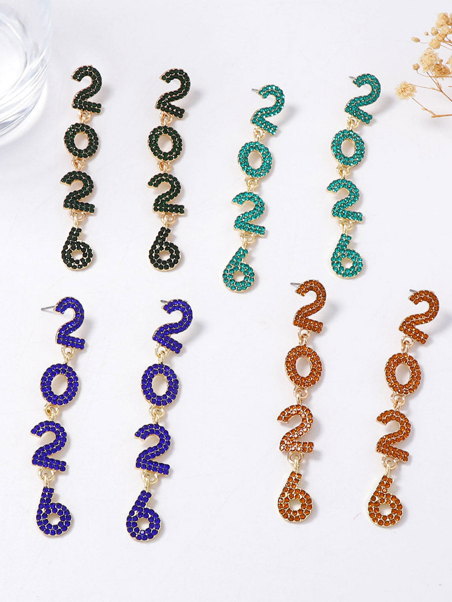 Boucles d'oreilles brillantes à motifs figuratifs, à strass
