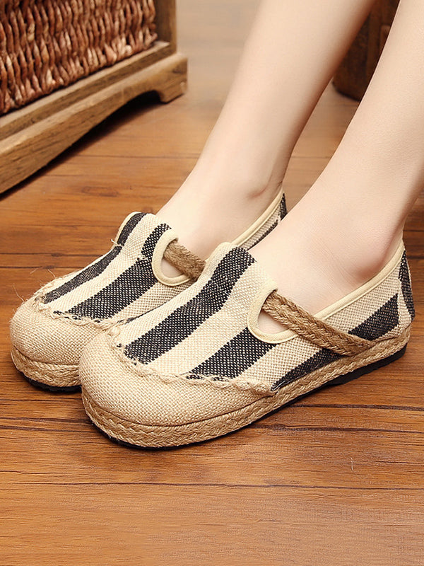 Chaussures en toile à rayures Chaussures plates