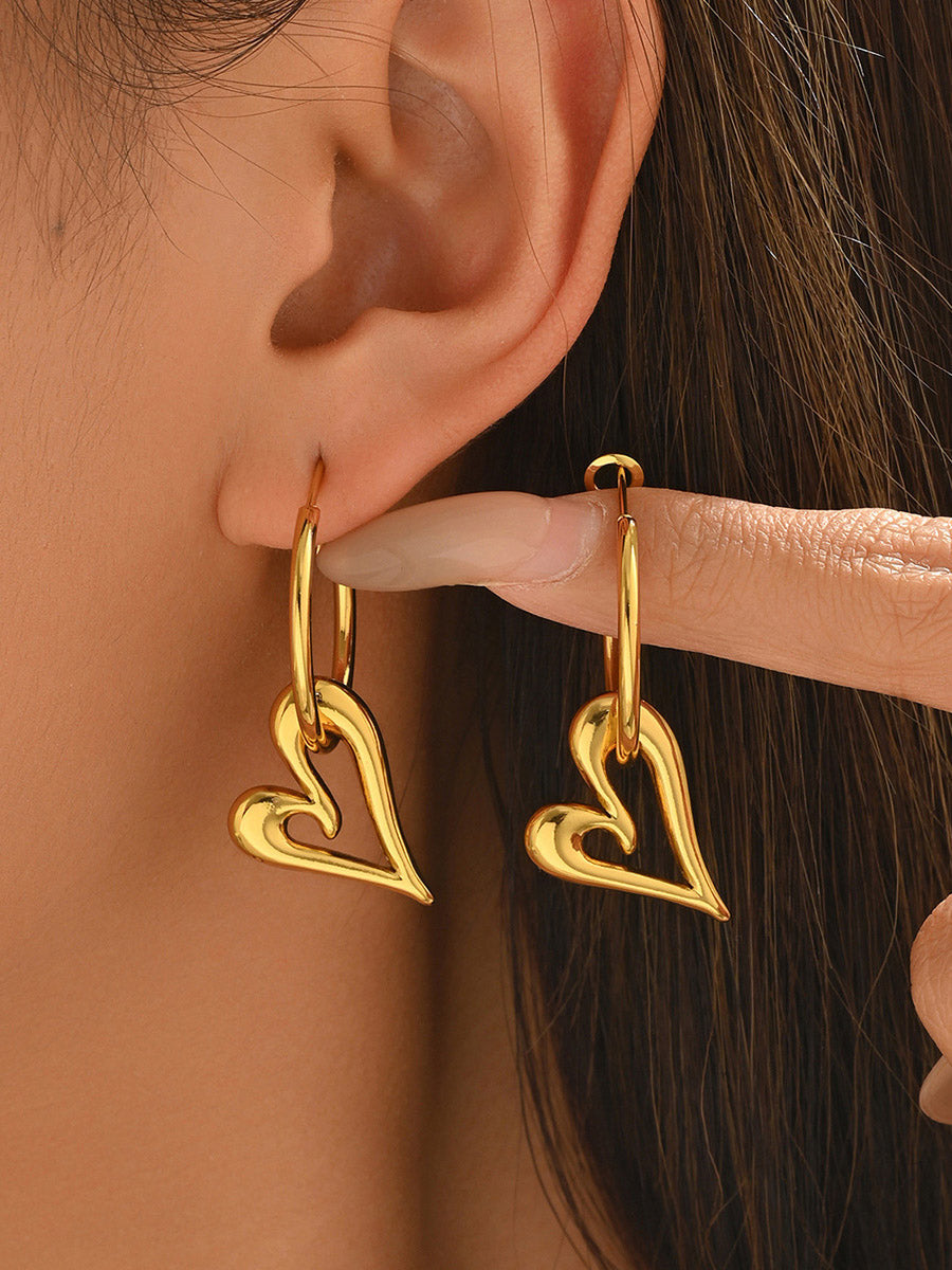 Boucles d'oreilles ajourées en forme de cœur