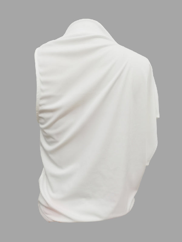 Chemisier brodé asymétrique à appliqués et col cheminée