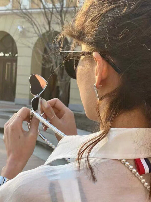 Accessoires de chaîne de taille brillants en forme de cœur perlé