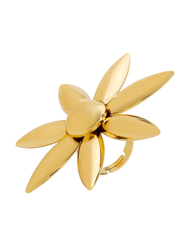 Bague géométrique en forme de fleur