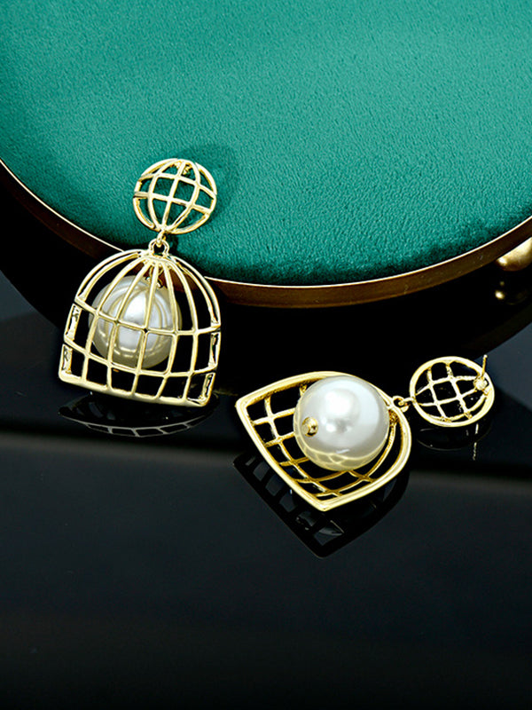 Boucles d'oreilles géométriques tendance, à perles