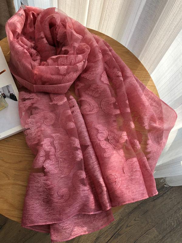 Écharpe châle simple en tissu de soie imité