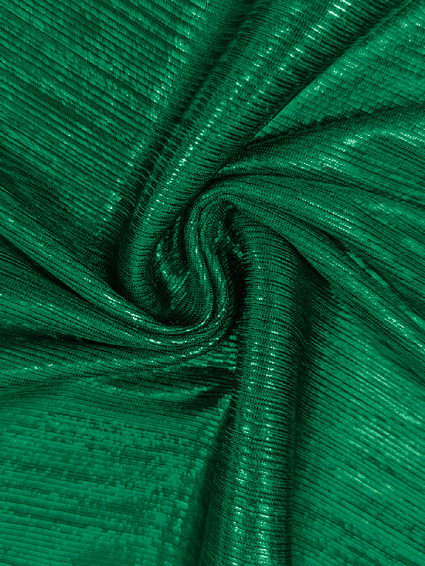 Bas brillant taille haute, à manches trois-quarts, à décolleté en V profond, couleur unie