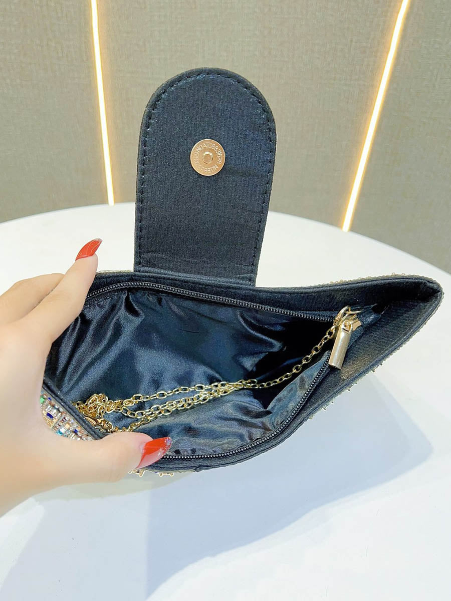 Sac à main à chaîne, à strass