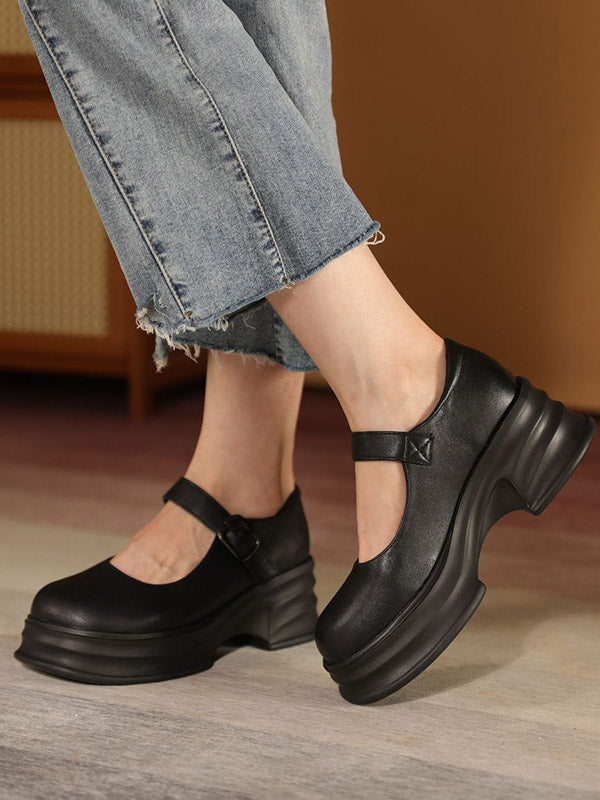 Chaussures à plateforme Mary Janes avec boucle de ceinture