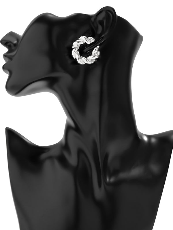 Clip d'oreille géométrique de couleur unie