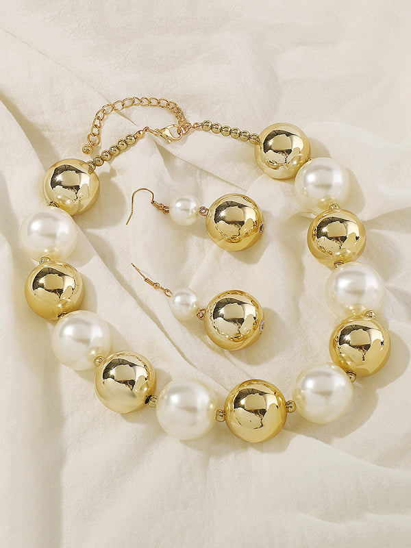 Parure boucles d'oreilles pendantes et collier géométrique couleur contrastée