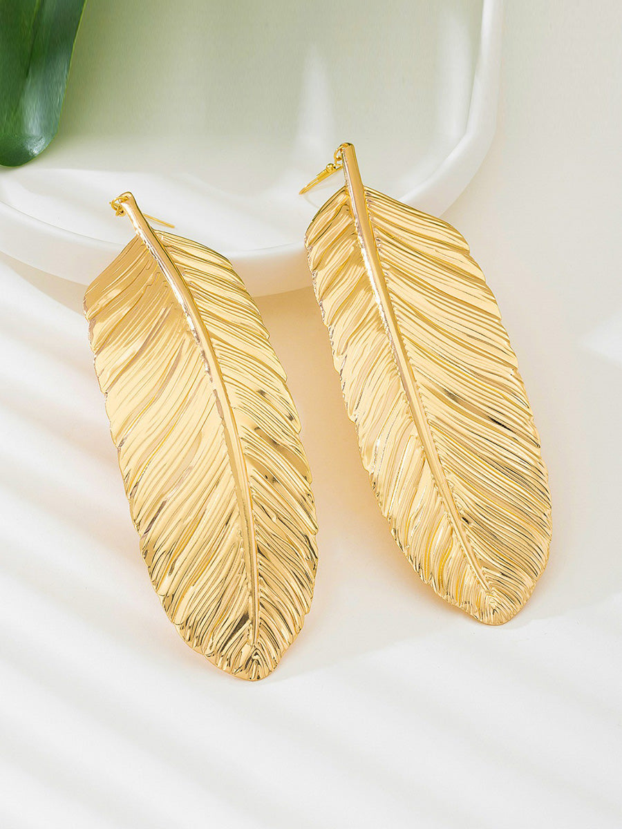 Boucles d'oreilles en forme de feuilles