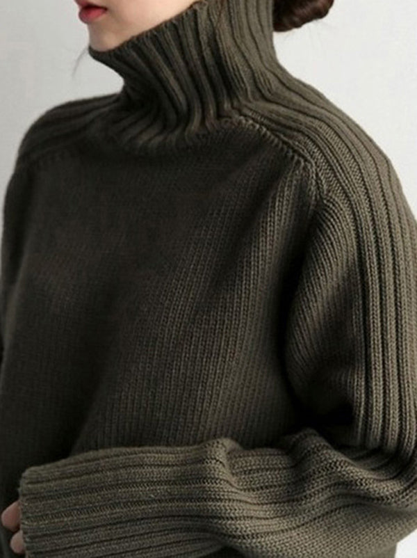 Pull simple à col roulé