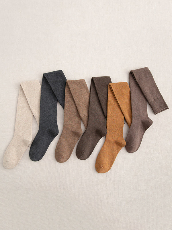 Collants décontractés, couleur unie