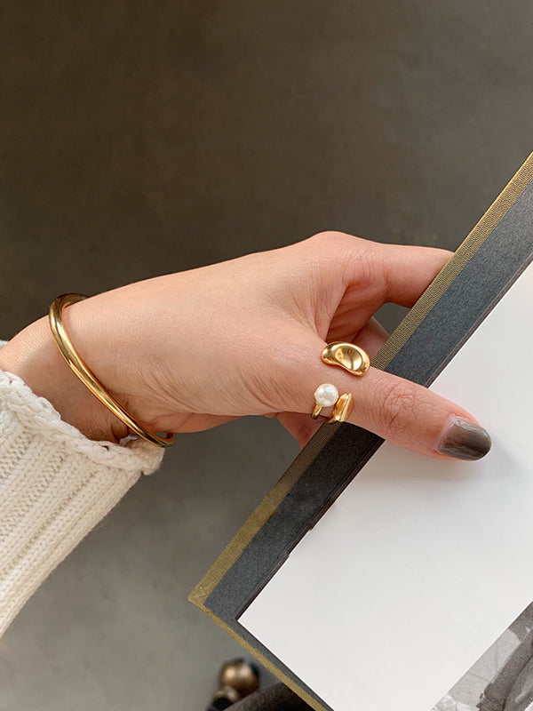 Bague Simple Perles Chic Originale