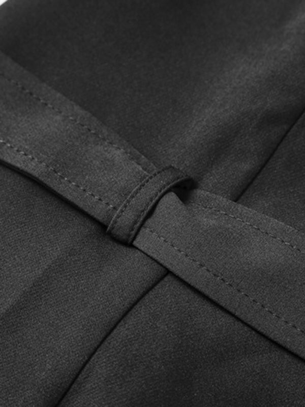 Gilet noir avec boucle de ceinture élégante