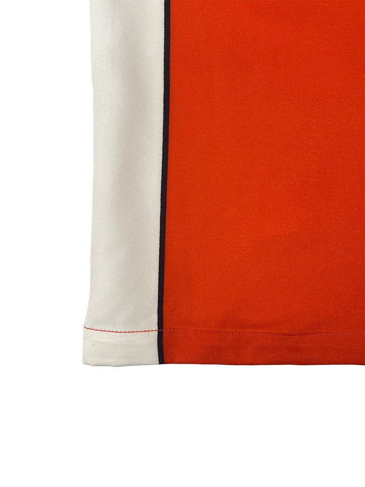 Pantalon ample plissé rayé taille haute, à poches, à empiècements, couleur contrastée
