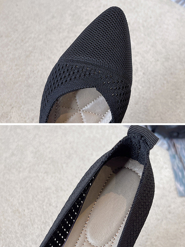 Chaussures plates creuses respirantes de couleur unie