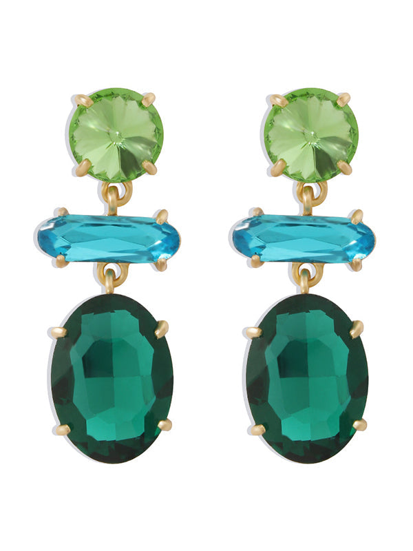 Boucles d'oreilles tendance, couleur contrastée