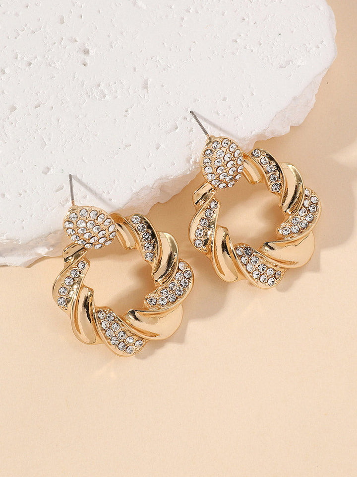 Boucles d'oreilles géométriques à strass
