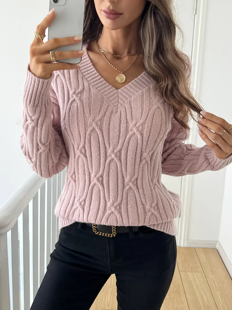 PULL EN TRICOT AVEC ENCOLURE EN V SCHLICHTER POUR FEMMES | STYLE ÉLÉGANT ET CONFORTABLE