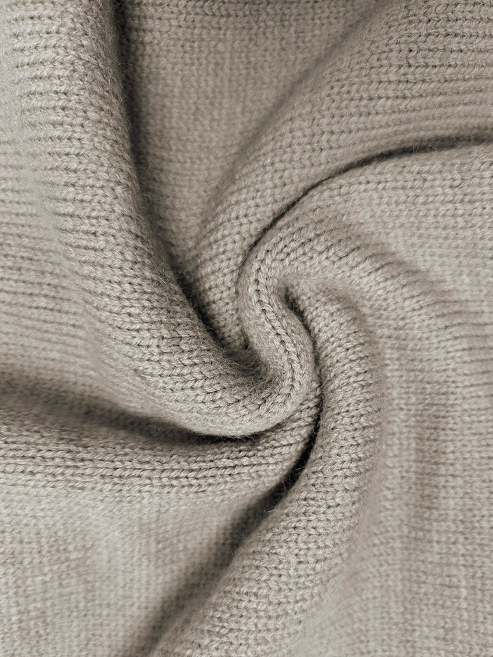 Pull décontracté ample à manches longues, à col haut, couleur unie