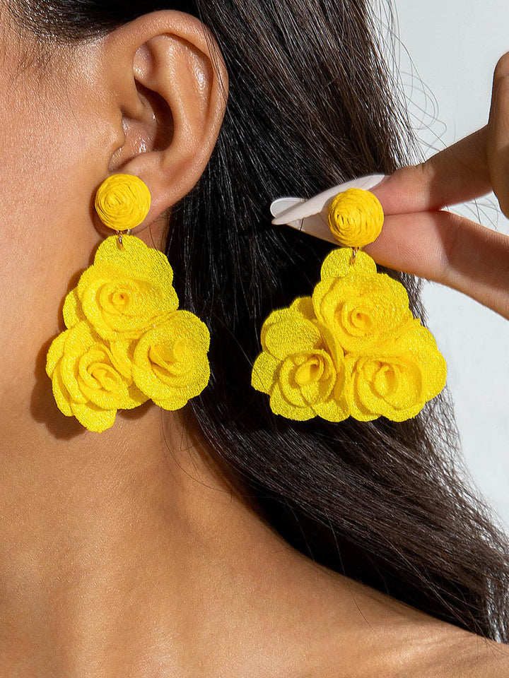 Boucles d'oreilles pendantes en forme de fleur