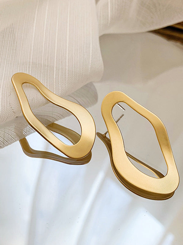 Boucles d'oreilles simples en alliage à géométrie irrégulière Normcore